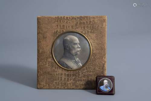 A tinted and relief moulded photo portrait of Empe...