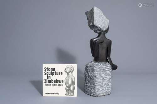 Vickson Kaphambe (1974): Girl, carved springstone ...