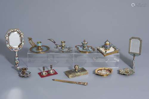 A varied collection cloisonné and champlevé hand m...