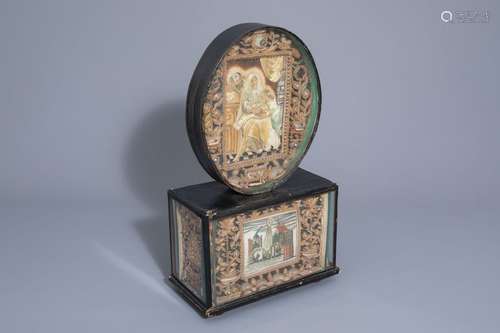 A reliquary with relics of various saints with emb...