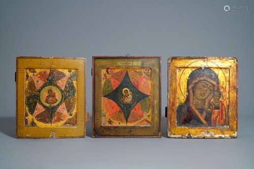 Three Russian icons, 18th/19th C.