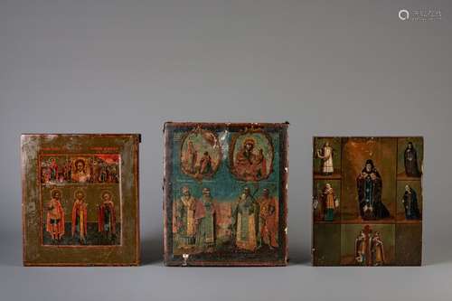 Three Russian icons, 18th/19th C.