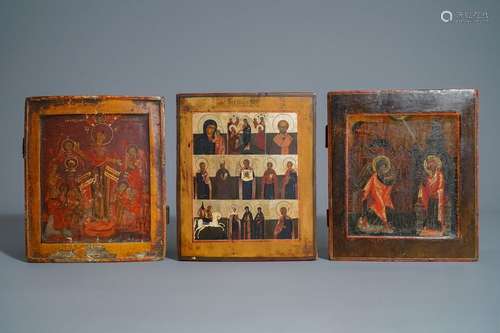 Three Russian icons, 19th C.