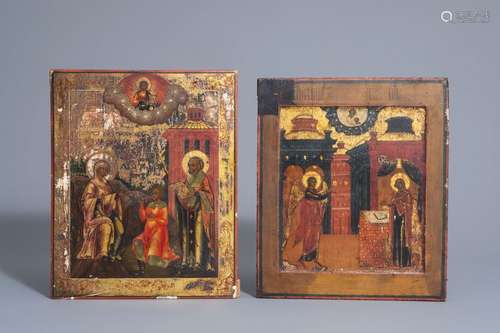 Two Russian icons, 'Annunciation' and 'Appearance ...