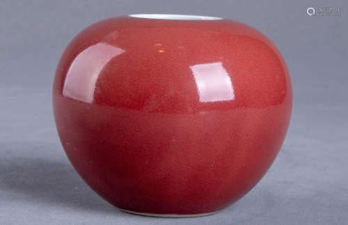 A Chinese Red Porcelain Water Container for Inkstone