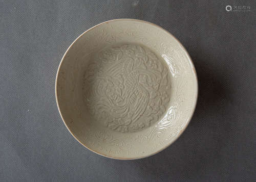 A Chinese Ding Kiln Porcelain Plate