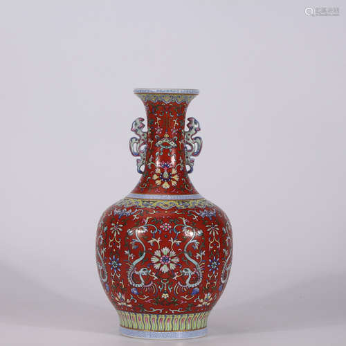 A Chinese Floral Famille Rose Porcelain Vase