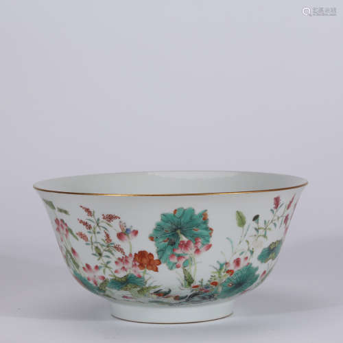A Chinese Floral Famille Rose Gilding Porcelain Bowl