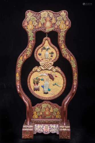 A Pair Of Chinese Gourd-shape Screen Decoration