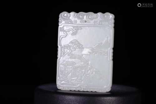 A Chinese Hetian Jade Square Board