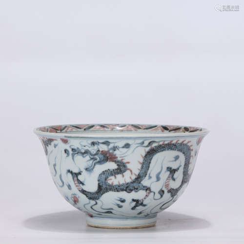 A Chinese Dragon Pattern Blue and White Porcelain Bowl