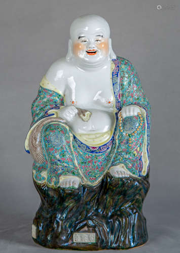 A Chinese Famille Rose Porcelain Statue of Maitreya