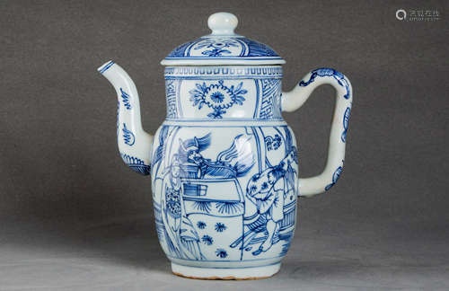 A Chinese Blue and White Porcelain Teapot