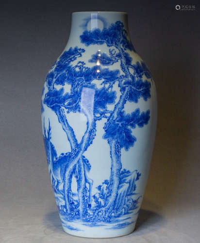 A Chinese Blue and White Porcelain Vase