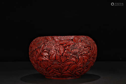 A Chinese Carved Lacquerware Water Pot
