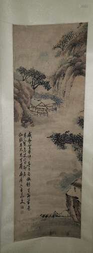 A Chinese Landscape Vertical Painting, Dashou Mark