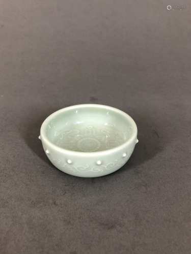 A Chinese Celadon Glazed Porcelain Brush Washer