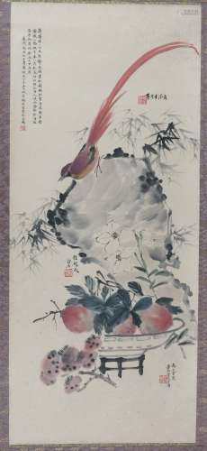 A Chinese Bird-and-flower Painting, Mei Lanfang, Xun Huisheng, Shang Xiaoyun& Cheng Yanqiu Mark