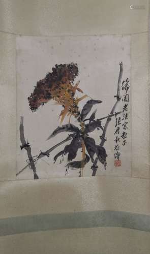 A Chinese Bird-and-flower Vertical Painting, Zhang Junqiu Mark
