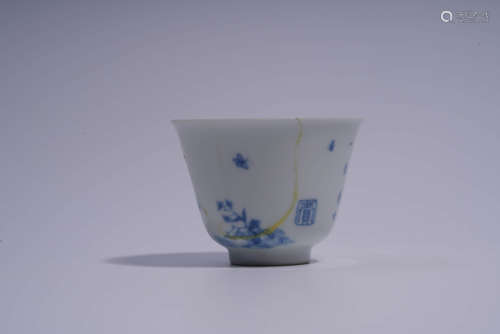 A Chinese Blue and White Porcelain Cup