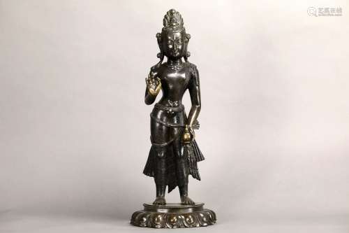 A Chinese Bronze Bodhisattva Statue