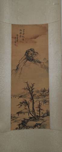 A Chinese Landscape Vertical Painting, Xun Huisheng Mark