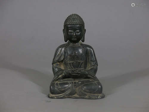 A Chinese Bronze Sakyamuni Statue