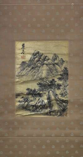 A Chinese Landscape Vertical Painting, Wang Yuanqi Mark