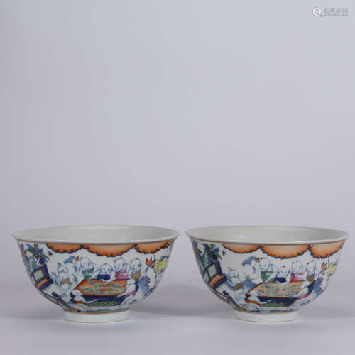 A Pair of Chinese Blue and White Porcelain Bowls