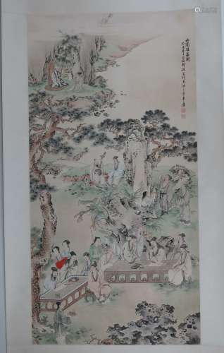 A Chinese Landscape Vertical Scroll, Xucao Mark