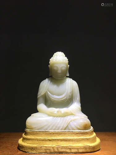 A Chinese Jade Sakyamuni Statue