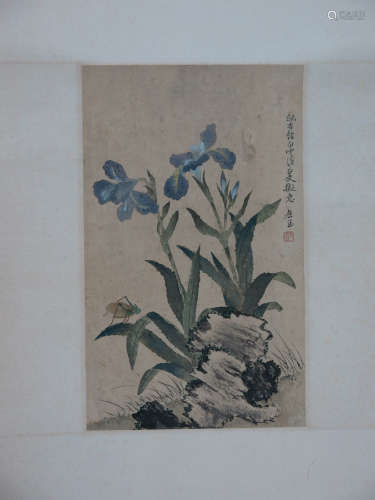 A Chinese Bird-and-flower Painting, Pang Zuoyu Mark
