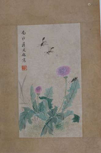 A Chinese Flower-and-plant Painting, Jiang Tingxi Mark