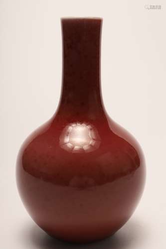 A Chinese Red Glazed Porcelain Vase