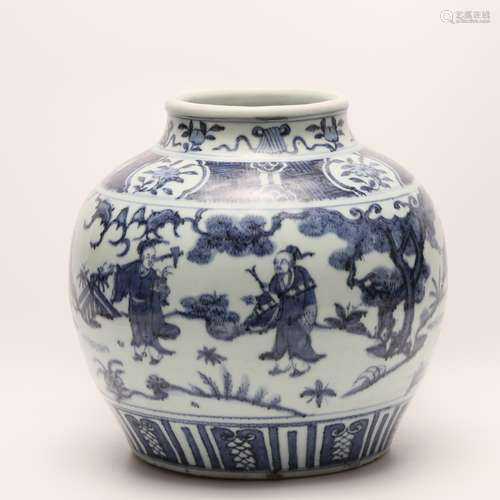 A Chinese Blue and White Porcelain Jar