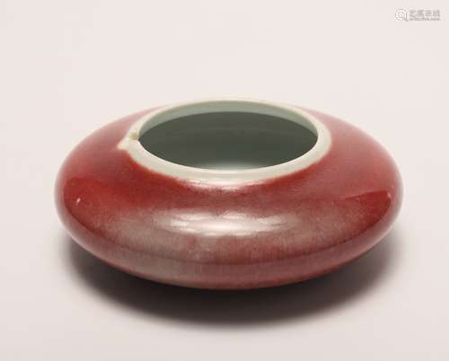 A Chinese Red Porcelain Water Pot