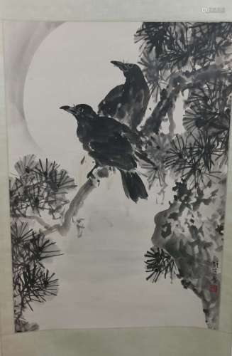 A Chinese Bird-and-flower Vertical Scroll, Li Xiongcai Mark