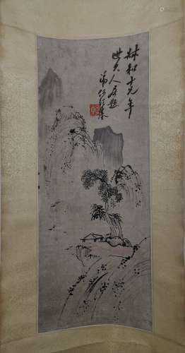A Chinese Landscape Vertical Painting, He Shaoji Mark