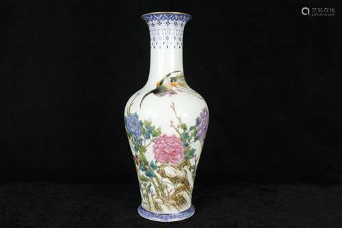 A Chinese Famille-Rose Porcelain Vase