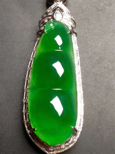 A Chinese Carved Jadeite Pendant (W/O Chain)