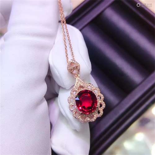 A Chinese Carved Ruby Pendant (W/O Chain)