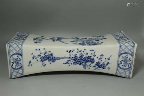 A Chinese Blue and White Porcelain Pillow