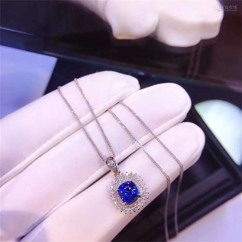 A Chinese Carved Sapphire Necklace