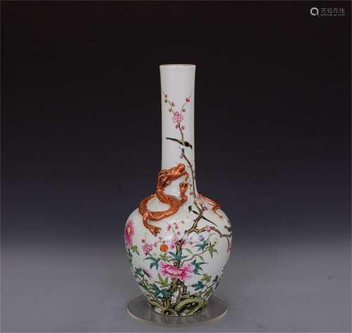 A Chinese Famille-Rose Porcelain Vase