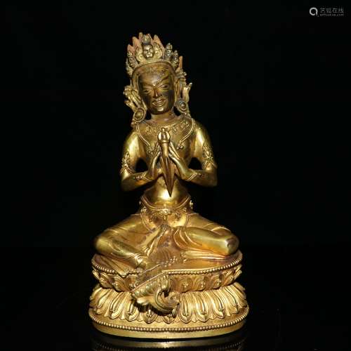 A Chinese Gilt Bronze Figure of Buddha