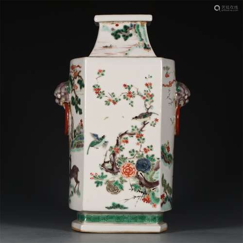 A Chinese Wu-Cai Glazed Porcelain Vase