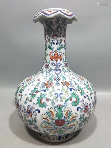 A Chinese Famille-Rose Porcelain Vase