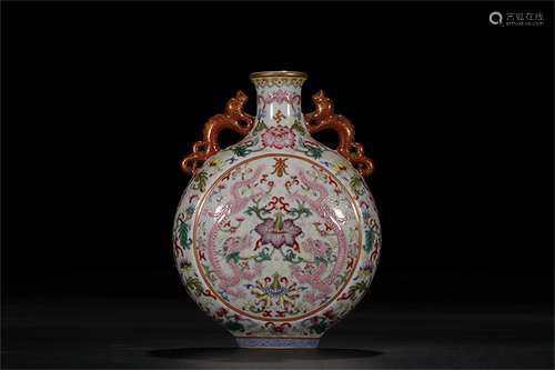 A Chinese Famille-Rose Porcelain Vase