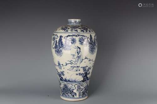 A Chinese Blue and White Porcelain Vase