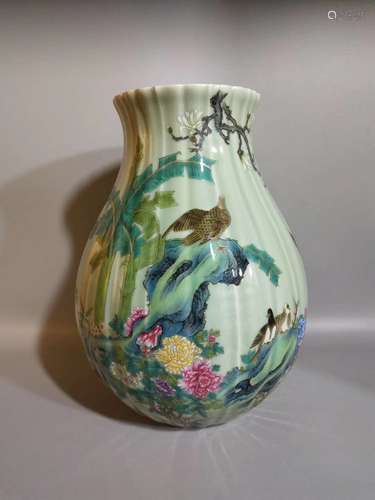 A Chinese Famille-Rose Porcelain Vase